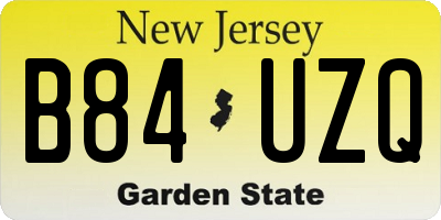 NJ license plate B84UZQ