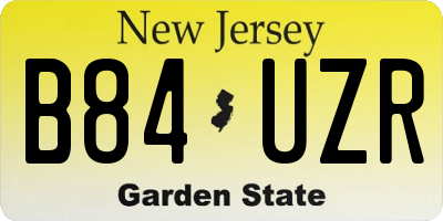 NJ license plate B84UZR