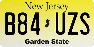 NJ license plate B84UZS