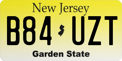 NJ license plate B84UZT
