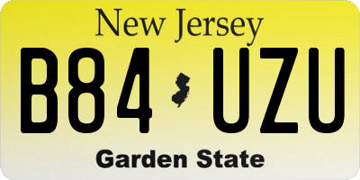 NJ license plate B84UZU