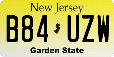 NJ license plate B84UZW