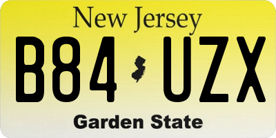 NJ license plate B84UZX