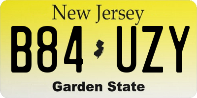 NJ license plate B84UZY