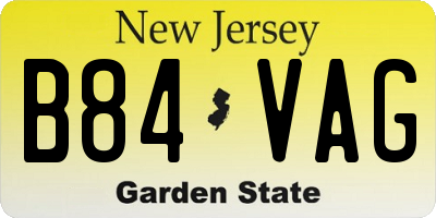 NJ license plate B84VAG