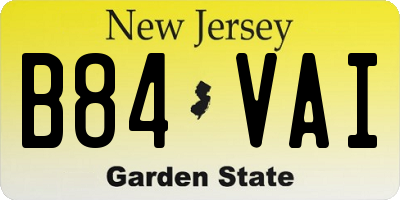 NJ license plate B84VAI