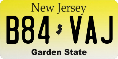 NJ license plate B84VAJ