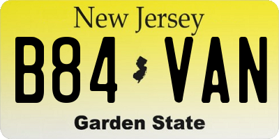 NJ license plate B84VAN