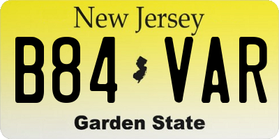 NJ license plate B84VAR