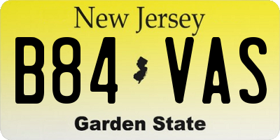 NJ license plate B84VAS