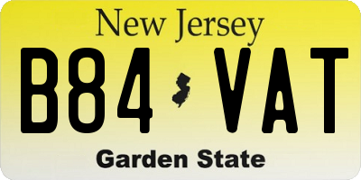 NJ license plate B84VAT