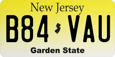 NJ license plate B84VAU
