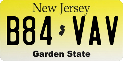 NJ license plate B84VAV