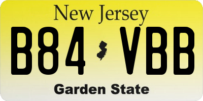 NJ license plate B84VBB
