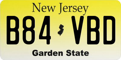 NJ license plate B84VBD