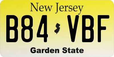 NJ license plate B84VBF