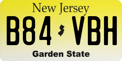 NJ license plate B84VBH