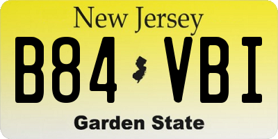 NJ license plate B84VBI