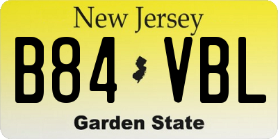 NJ license plate B84VBL