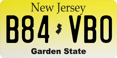 NJ license plate B84VBO