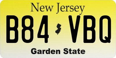 NJ license plate B84VBQ