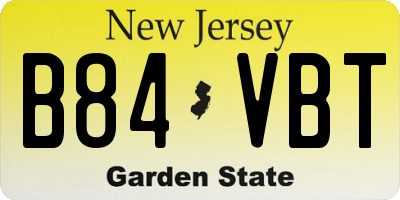 NJ license plate B84VBT