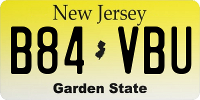 NJ license plate B84VBU