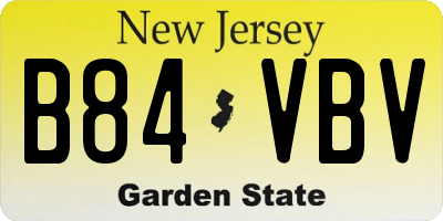 NJ license plate B84VBV