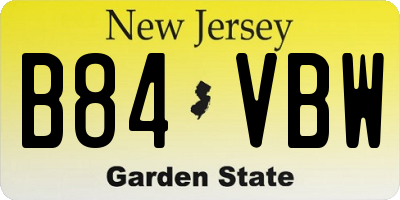 NJ license plate B84VBW