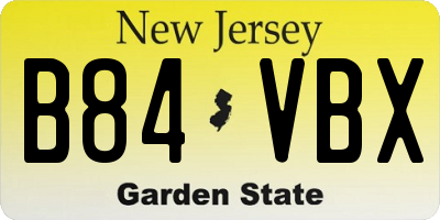 NJ license plate B84VBX