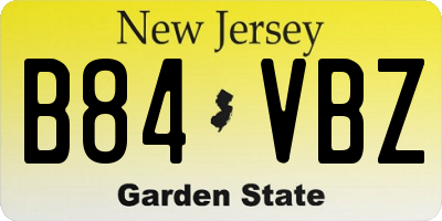 NJ license plate B84VBZ