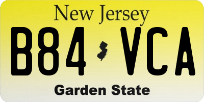 NJ license plate B84VCA
