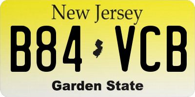 NJ license plate B84VCB