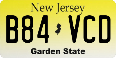 NJ license plate B84VCD