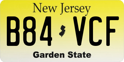 NJ license plate B84VCF