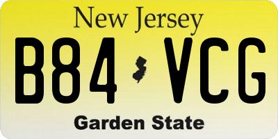 NJ license plate B84VCG