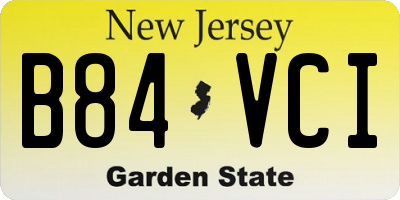 NJ license plate B84VCI