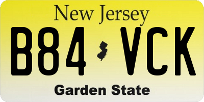NJ license plate B84VCK