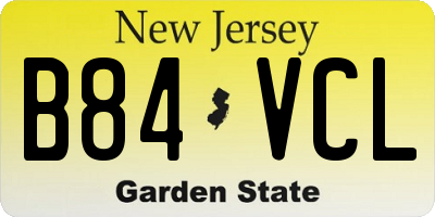 NJ license plate B84VCL
