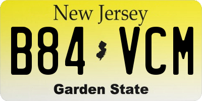 NJ license plate B84VCM
