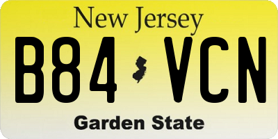 NJ license plate B84VCN