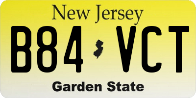 NJ license plate B84VCT