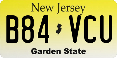 NJ license plate B84VCU