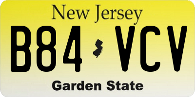 NJ license plate B84VCV