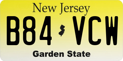 NJ license plate B84VCW