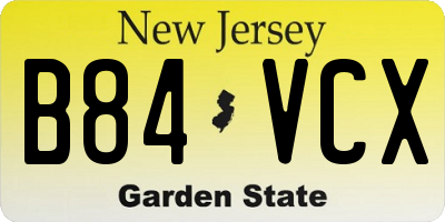 NJ license plate B84VCX