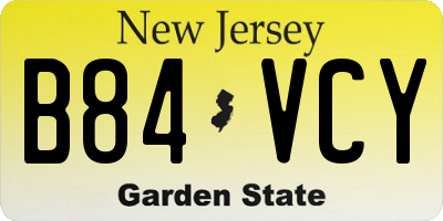 NJ license plate B84VCY