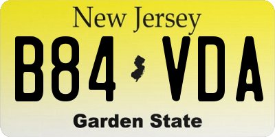 NJ license plate B84VDA
