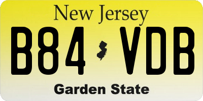 NJ license plate B84VDB