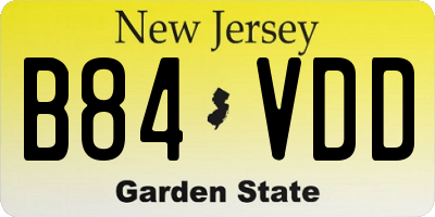 NJ license plate B84VDD